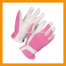 Pink Spandex Pigskin Leather Women's Garden Glove